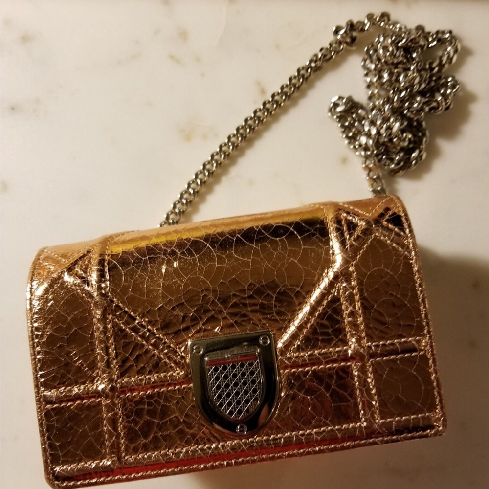 Dior Diorama Baby Pouch Metallic calfskin